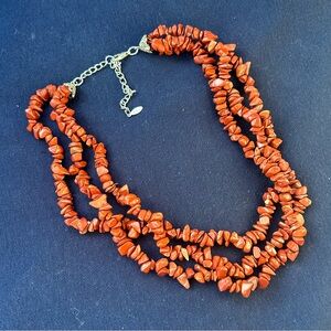 Elegant EsMor Orange/Red Beaded Necklace